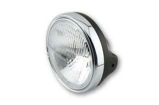 HIGHSIDER smart LTD headlight, 7-inch, H4 insert with embossed glass, glossy black