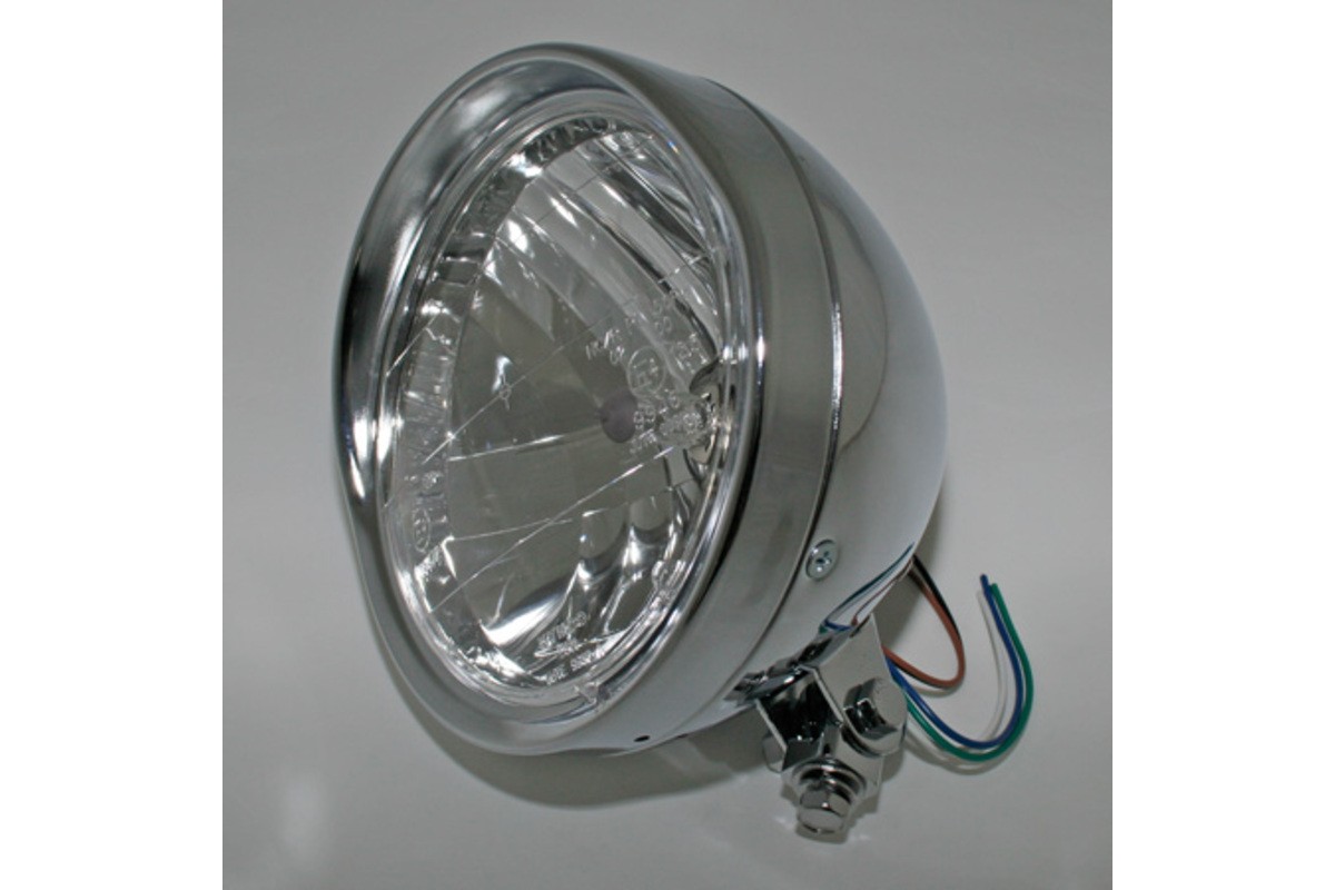 HIGHSIDER smart 6 1/2 Cruiser chrome headlight with shade