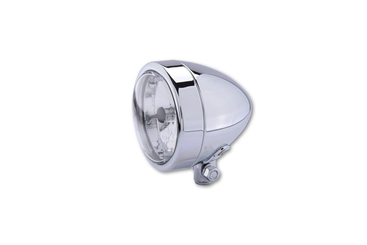 HIGHSIDER smart Chrome headlight BULLET, lower mounting, high beam H4