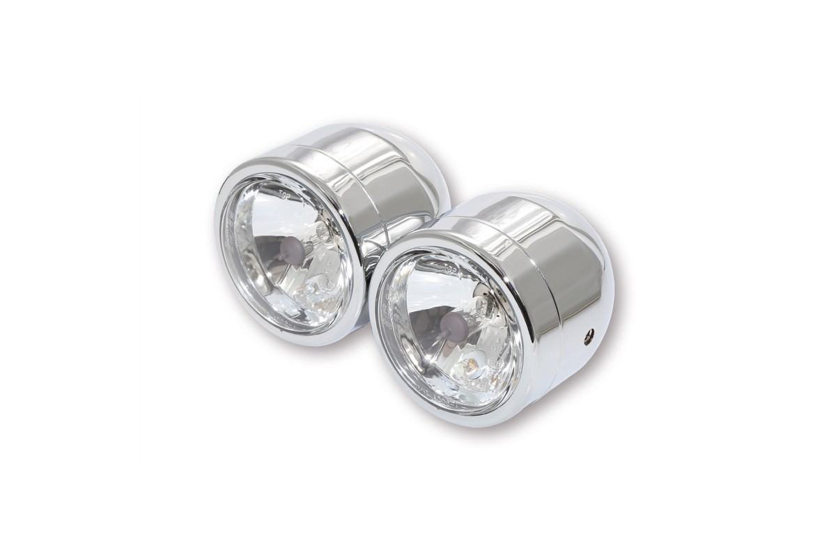 HIGHSIDER smart Set with 2 chrome headlights, high beam + dipped beam E-gepr.