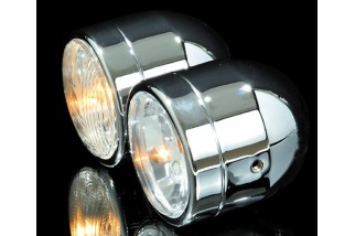 HIGHSIDER smart Set with 2 chrome headlights, high beam + dipped beam E-gepr.