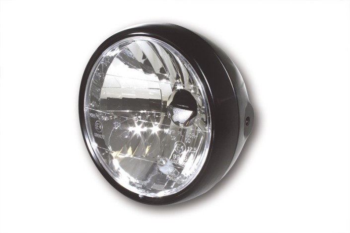 HIGHSIDER smart Headlight, 6 1/2 metal housing black satin finished, with parking light