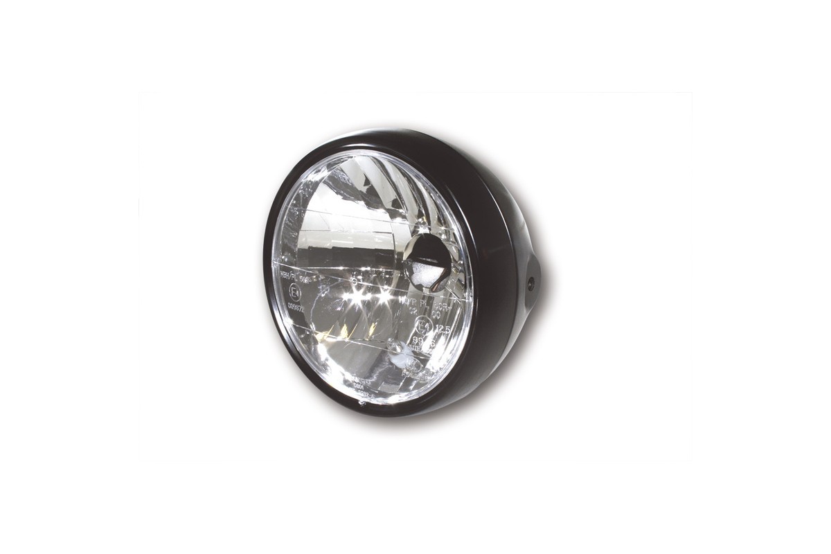 HIGHSIDER smart Headlight, 6 1/2 metal housing black satin finished, with parking light