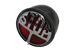 HIGHSIDER smart LED taillight STOP, red glass, black metal housing