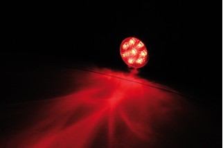 HIGHSIDER smart LED taillight BATES STYLE, black housing with chrome frame, red glass