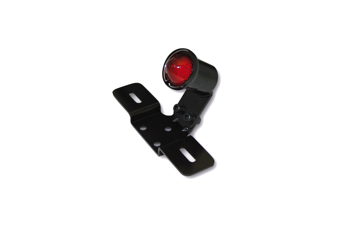 HIGHSIDER smart LED taillight OLD SCHOOL TYP3, black, red glass, with number plate holder