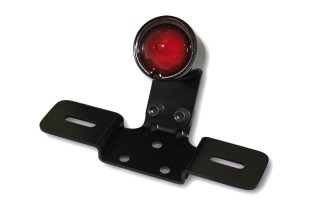 HIGHSIDER smart LED taillight OLD SCHOOL TYP3, black, red glass, with number plate holder