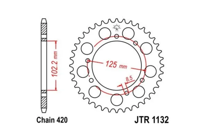 Couronne JT SPROCKETS acier standard 1132 - 420