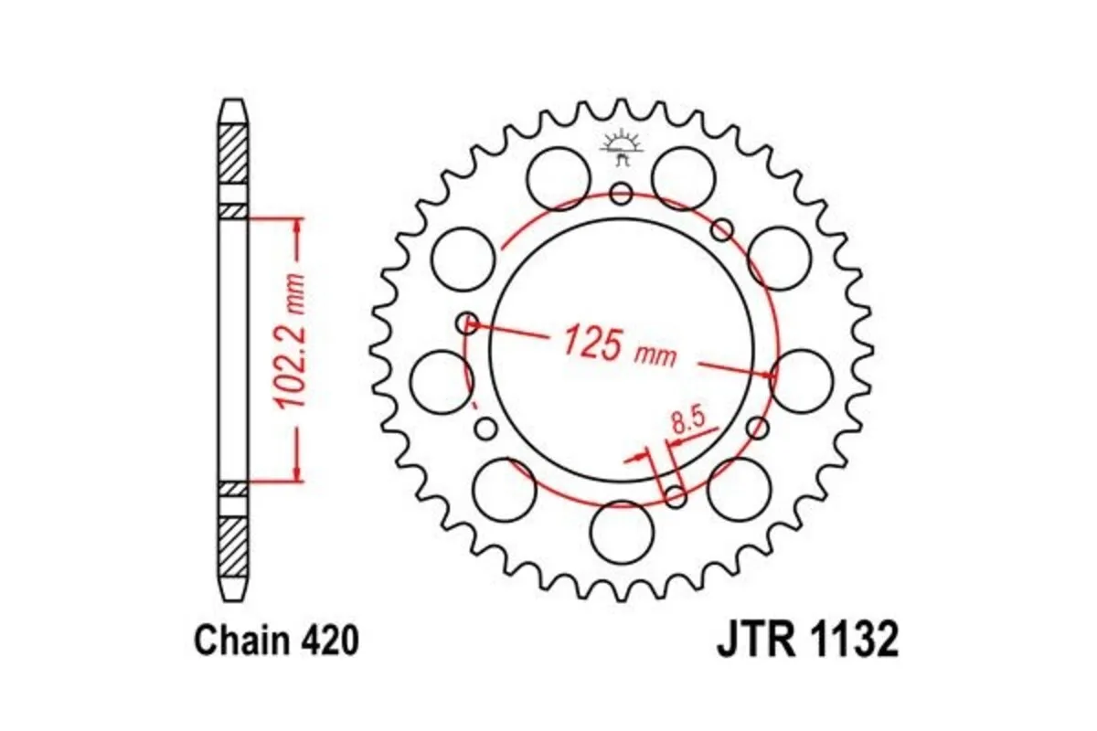Couronne JT SPROCKETS acier standard 1132 - 420