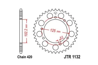 Couronne JT SPROCKETS acier standard 1132 - 420