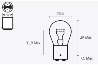 Ampoule TECNIUM S25 12V 21/5W - x10