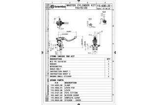 Maître-cylindre de frein BREMBO UPGRADE Pr15 RCS levier court repliable