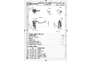 Maître-cylindre de frein BREMBO UPGRADE 17RCS Corsa Corta RR