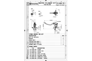 Maître-cylindre d'embrayage BREMBO UPGRADE 19RCS (corps forgé) 19x18-20