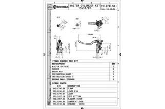 Maître-cylindre d'embrayage radial BREMBO UPGRADE Corsa Corta 16 RCS - Levier repliable