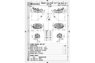 Paire étriers BREMBO UPGRADE GP4RX (usinés CNC nickelé) - 108mm (avec plaquettes)