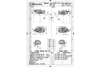 Paire d'étrier de frein avant axial BREMBO UPGRADE GP4-MS 4 pistons Ø30mm