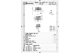 Etrier de frein arrière BREMBO UPGRADE P2 34 Supersport Aprilia & Ducati