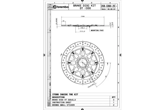 Disques de frein BREMBO UPGRADE T-Drive rond flottant - la paire