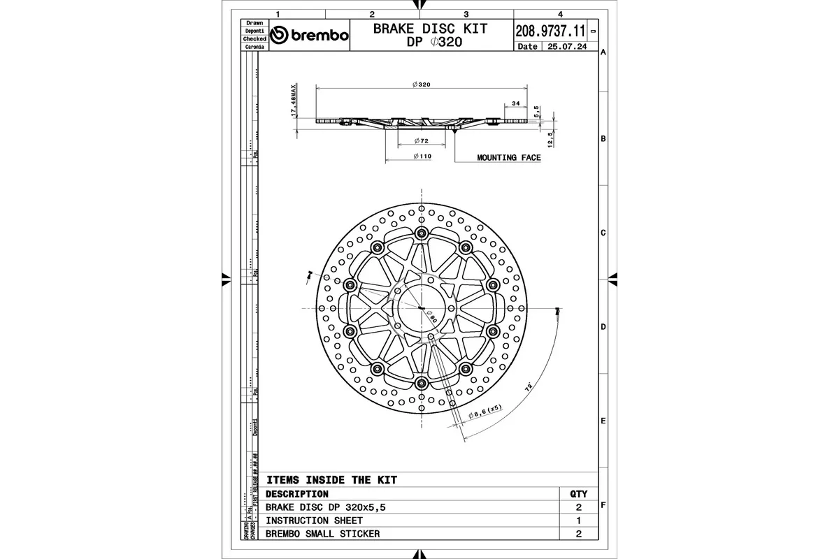 Paire de disques de frein BREMBO UPGRADE - SUPERSPORT - 208973711
