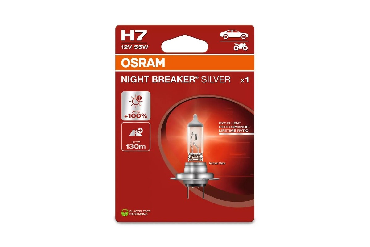 Ampoule OSRAM H7 Night Breaker Silver 12V 60/55W PX26d - à l'unité