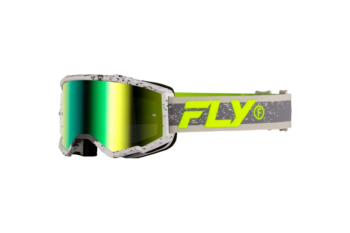 Masque FLY RACING Zone Dark Grey/Hi-Vis - écran Iridiscent Green