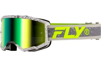 Masque FLY RACING Zone Dark Grey/Hi-Vis - écran Iridiscent Green