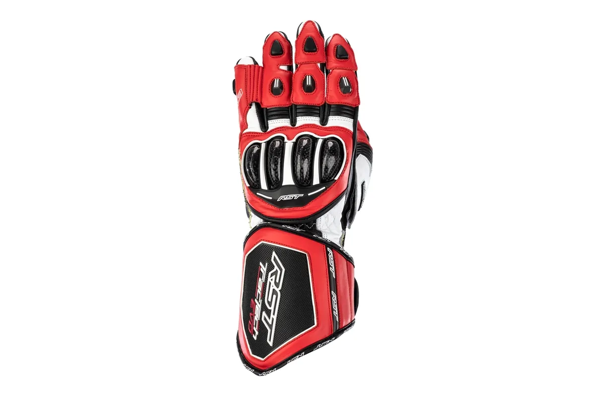 Gants RST TracTech Evo 4 cuir - rouge/blanc/noir
