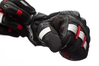 Gants RST Pilot CE cuir - noir/rouge/blanc