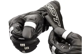 Gants RST Pilot CE cuir - noir/blanc