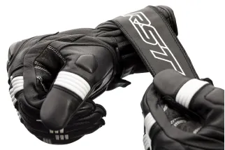 Gants RST Pilot CE cuir - noir/blanc