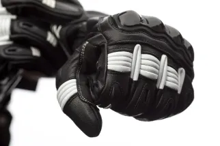Gants RST Pilot CE cuir - noir/blanc