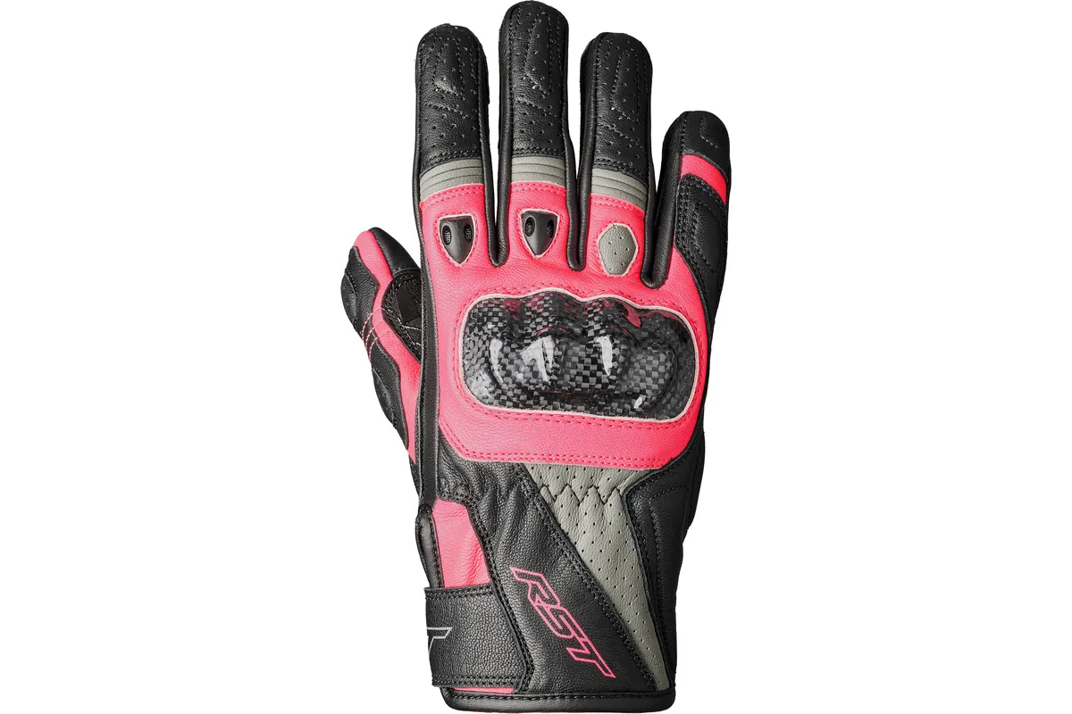 Gants RST Ladies Stunt 3 CE femme cuir/textile - rose