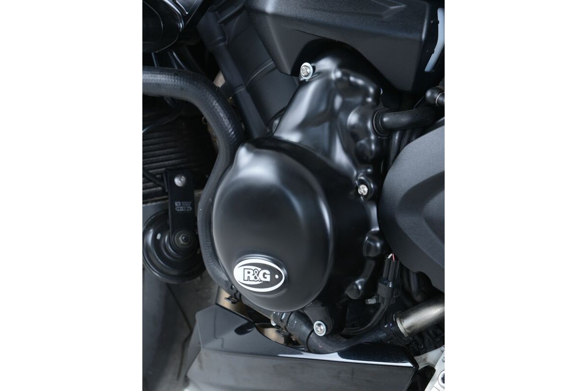 Couvre-carter gauche R&G RACING noir Triumph