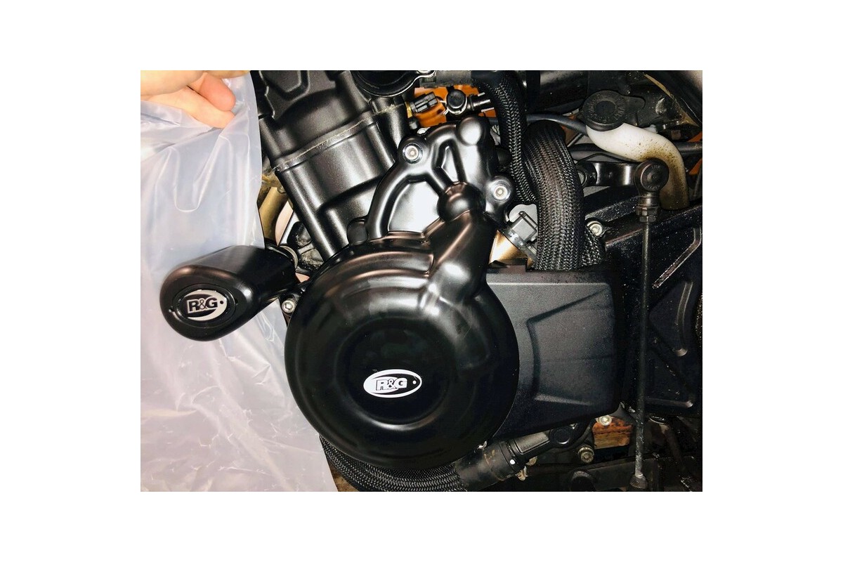 Couvre-carter gauche R&G RACING noir Honda CBR400/500