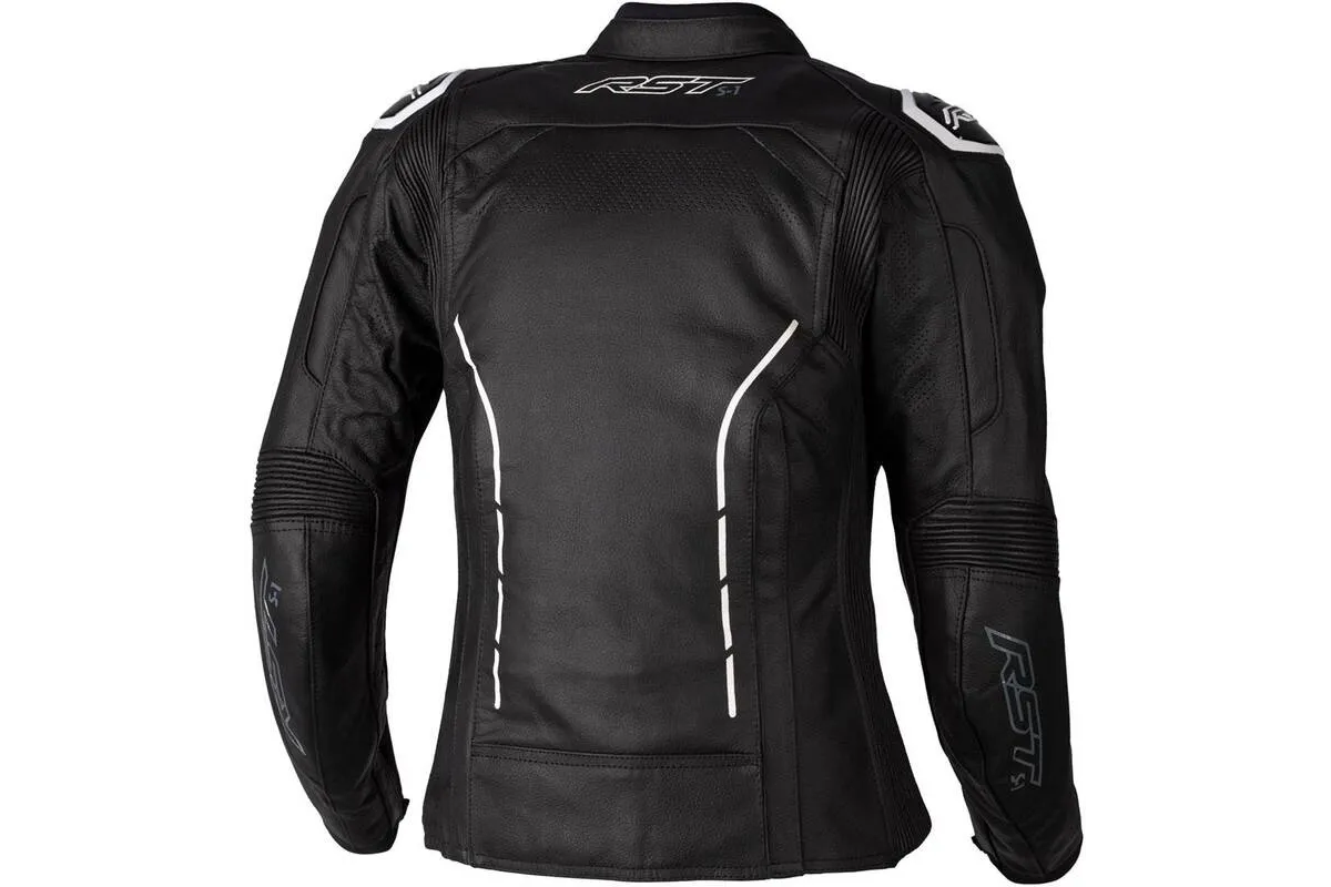 Veste femme RST S1 CE cuir - noir/blanc
