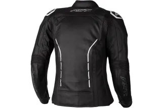 Veste femme RST S1 CE cuir - noir/blanc