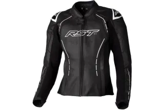 Veste femme RST S1 CE cuir - noir/blanc