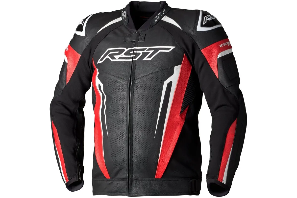 Veste cuir RST TracTech Evo 5 CE homme - rouge/noir/blanc