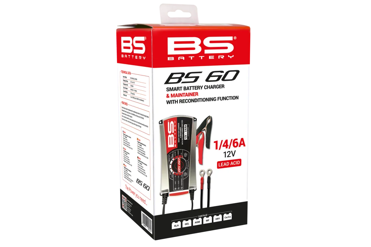 Chargeur de batterie pro-intelligent BS BATTERY BS60 - 12V 1/4/6A