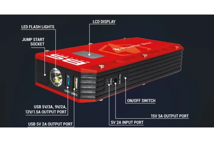 Booster de batterie BS BATTERY Power Box PB-02 avec chargeur USB