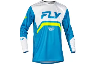 Maillot vélo enfant FLY RACING Rayce - bleu/blanc/vert citron
