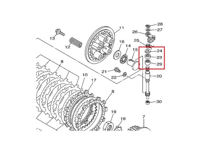 Kit réparation de commande d'embrayage TOURMAX Yamaha YZ250