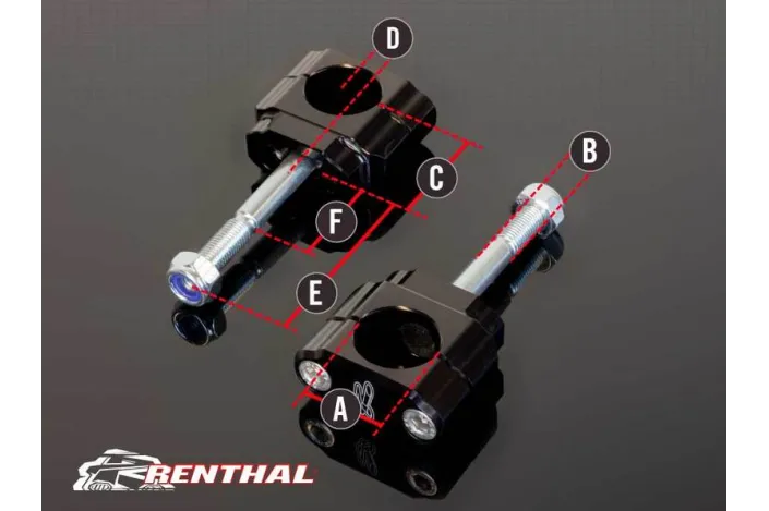 Pontets de guidon RENTHAL 36Tech Ø36mm Offset +5mm Fatbar®36