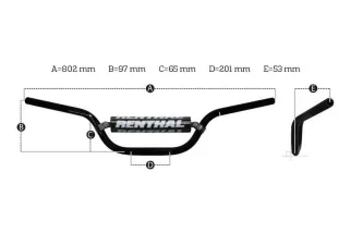 Guidon RENTHAL MX/Enduro 7/8" 971 RC