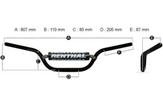 Guidon RENTHAL MX/Enduro 7/8" 746 Jimmy Button
