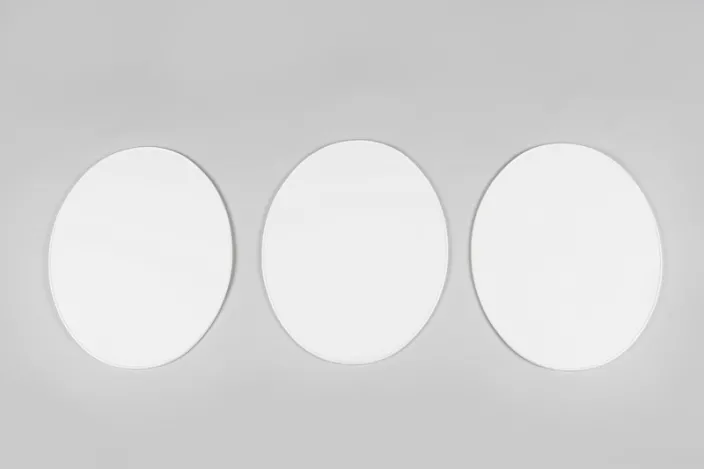 Plaque frontale ovale UFO vintage 1970 blanc 3 pièces
