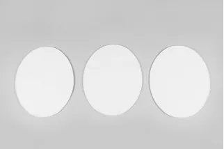 Plaque frontale ovale UFO vintage 1970 blanc 3 pièces