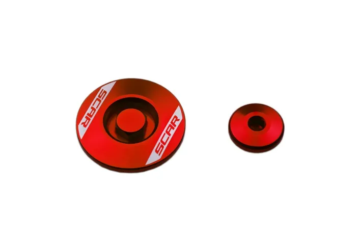 Bouchon carter moteur latéraux SCAR rouge