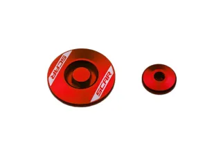 Bouchon carter moteur latéraux SCAR rouge